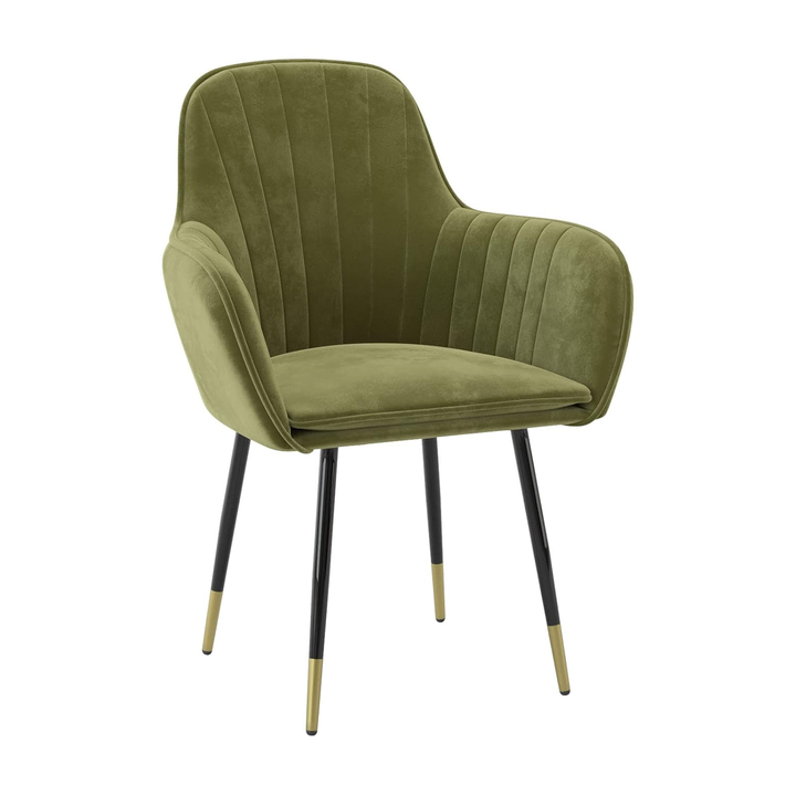 Стол с кадифени подлакътници Halmar Modern Accent Arm Chair Всекидневна Спалня Кухня Луксозен шезлонг Sillas с рисуван в черно крак