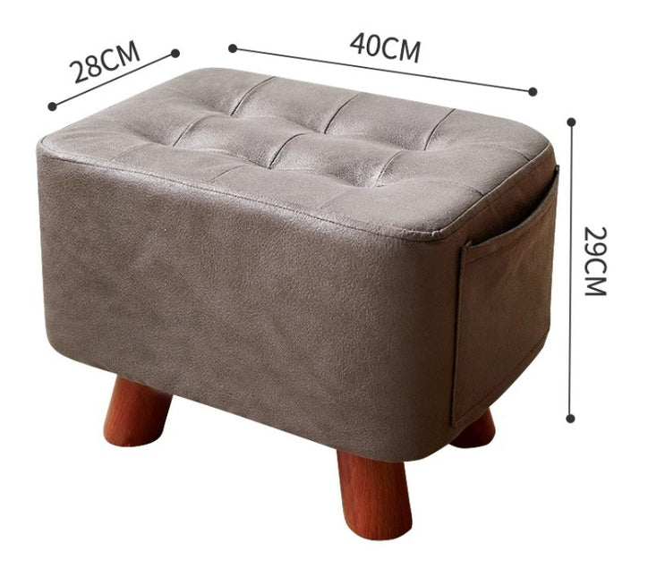 Малка масивна дървена табуретка/отоманка Fabric Lazy Bench Shoe Stool за дома Модерен дизайн за използване в кухнята и дневната