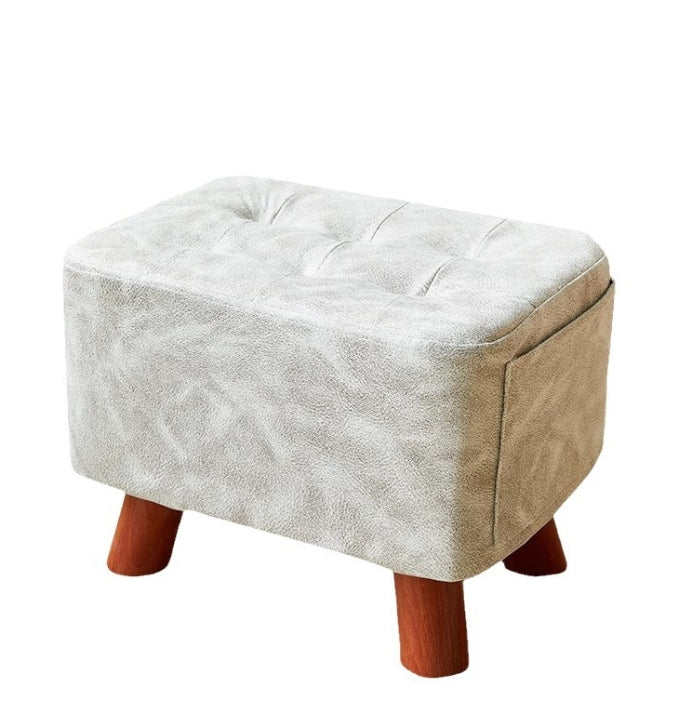 Малка масивна дървена табуретка/отоманка Fabric Lazy Bench Shoe Stool за дома Модерен дизайн за използване в кухнята и дневната